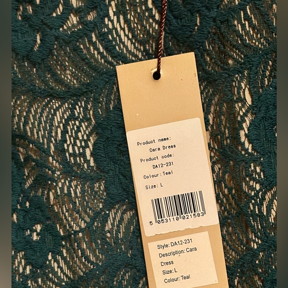 Darling Teal Lace Dress - Picture 5 of 7